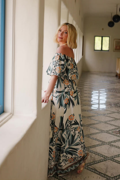 Valentina Off Shoulder Maxi Dress | Multi Print