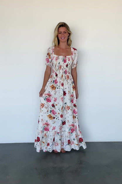 Capri Smocked Maxi Dress | Multi Floral