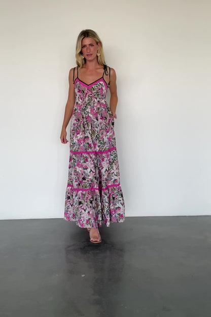 Pierrette Maxi Dress | Pink Multi