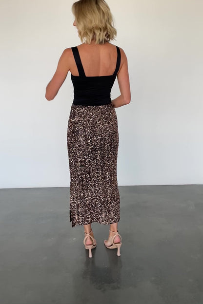 Charmed Sequin Midi Skirt | Bronze