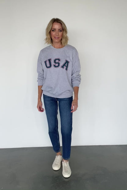 USA Oversized Sweatshirt | Heather Gray