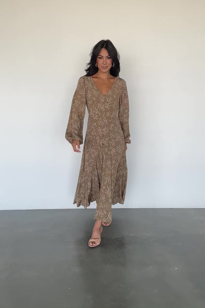 Claudine Maxi Dress | Dusty Brown Print