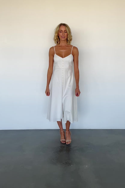 Laya Button Front Dress | Ivory