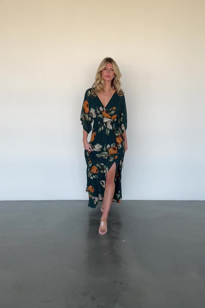 Kia Kimono Maxi Dress | Deep Topaz Floral