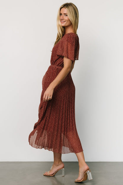 Prim Pleated Dress | Dark Rust - Baltic Born