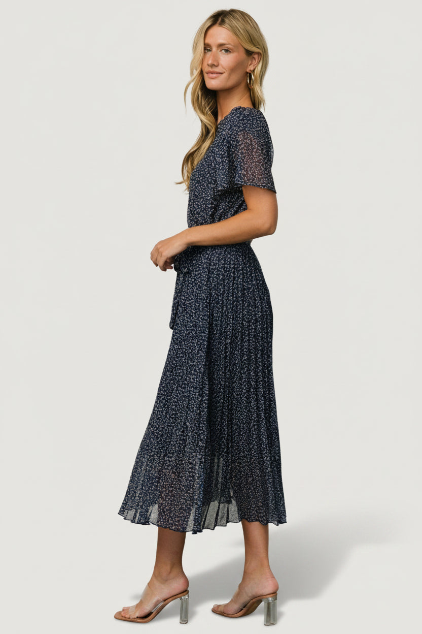 Baltic Born Womens Prim Pleated Dress | Navy Print | Size: 3XL Baltic Born Womens Prim Pleated Dress | Navy Print | Size: 3XL