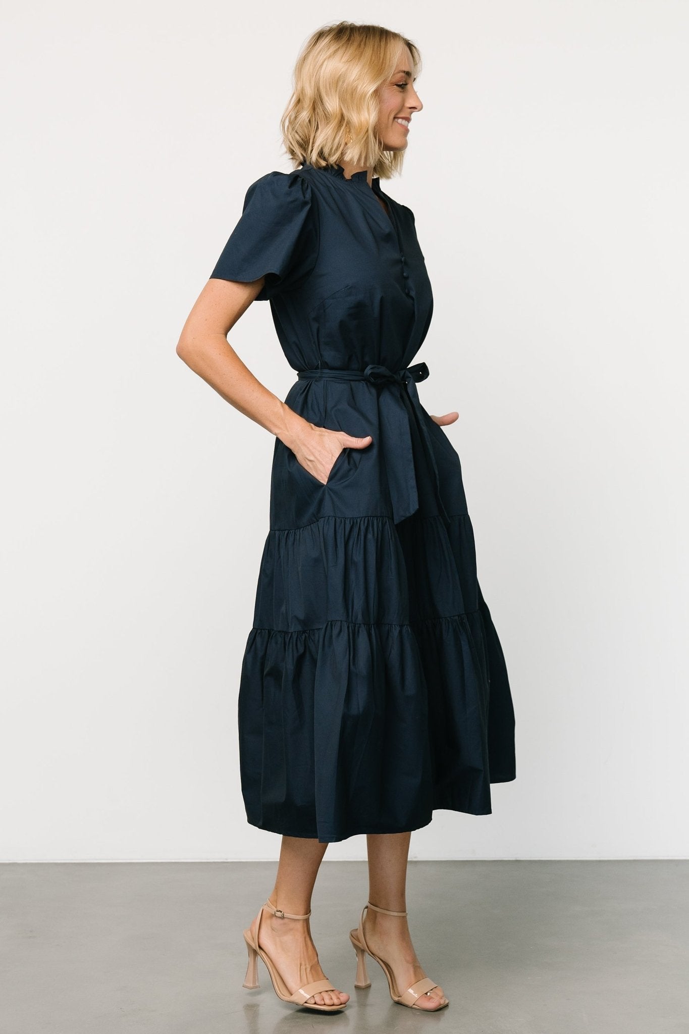 Providence Poplin Dress | Navy - Baltic Born