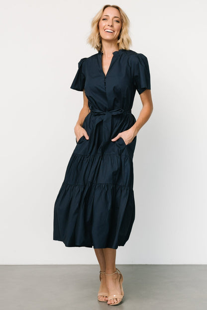 Providence Poplin Dress | Navy - Baltic Born