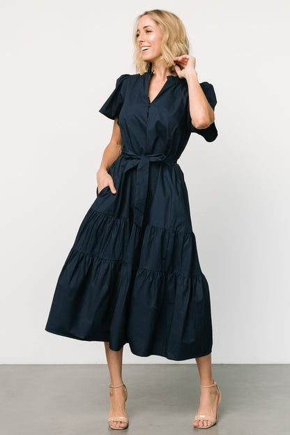 Providence Poplin Dress | Navy - Baltic Born