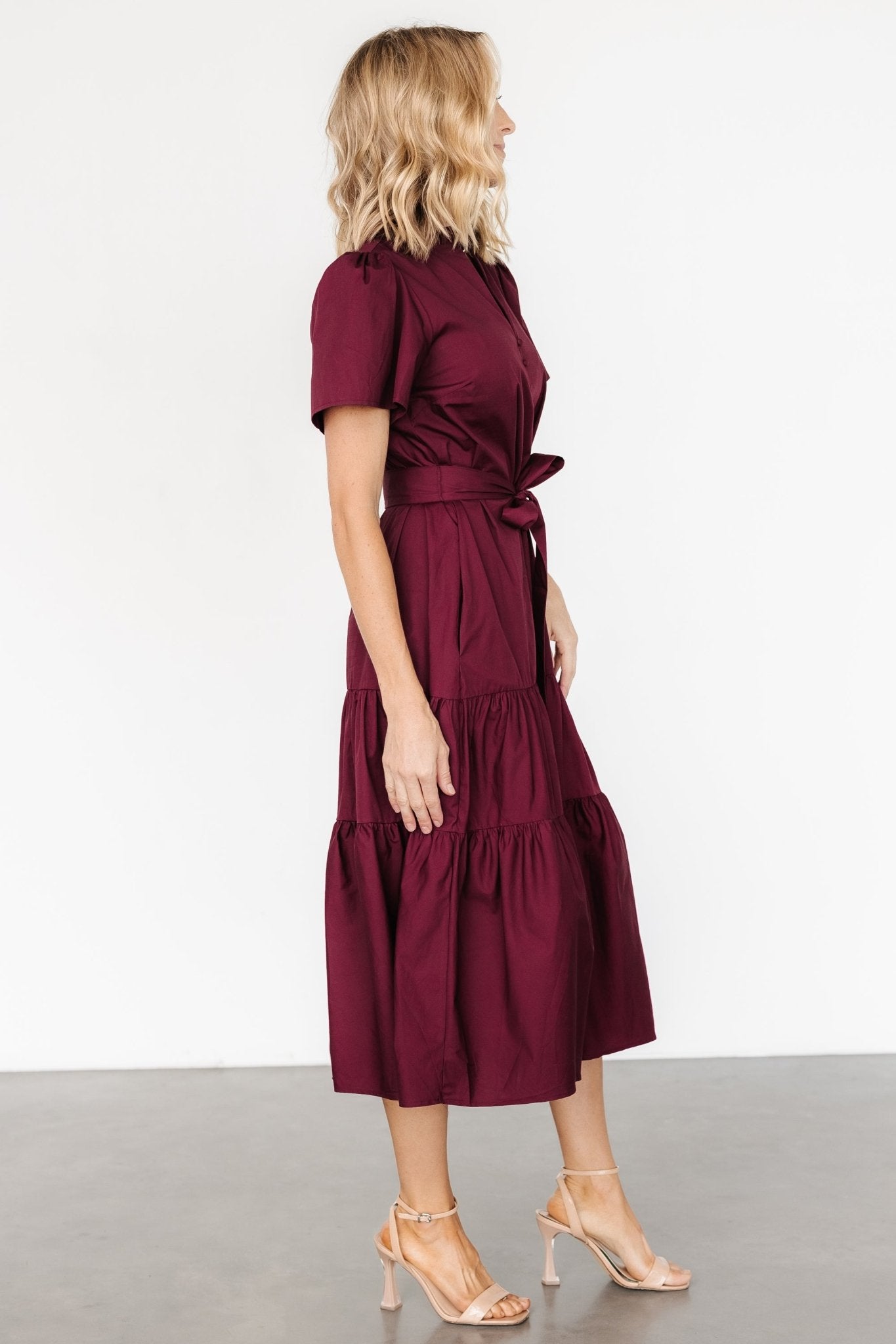 Providence Poplin Dress | Wine - Baltic Born