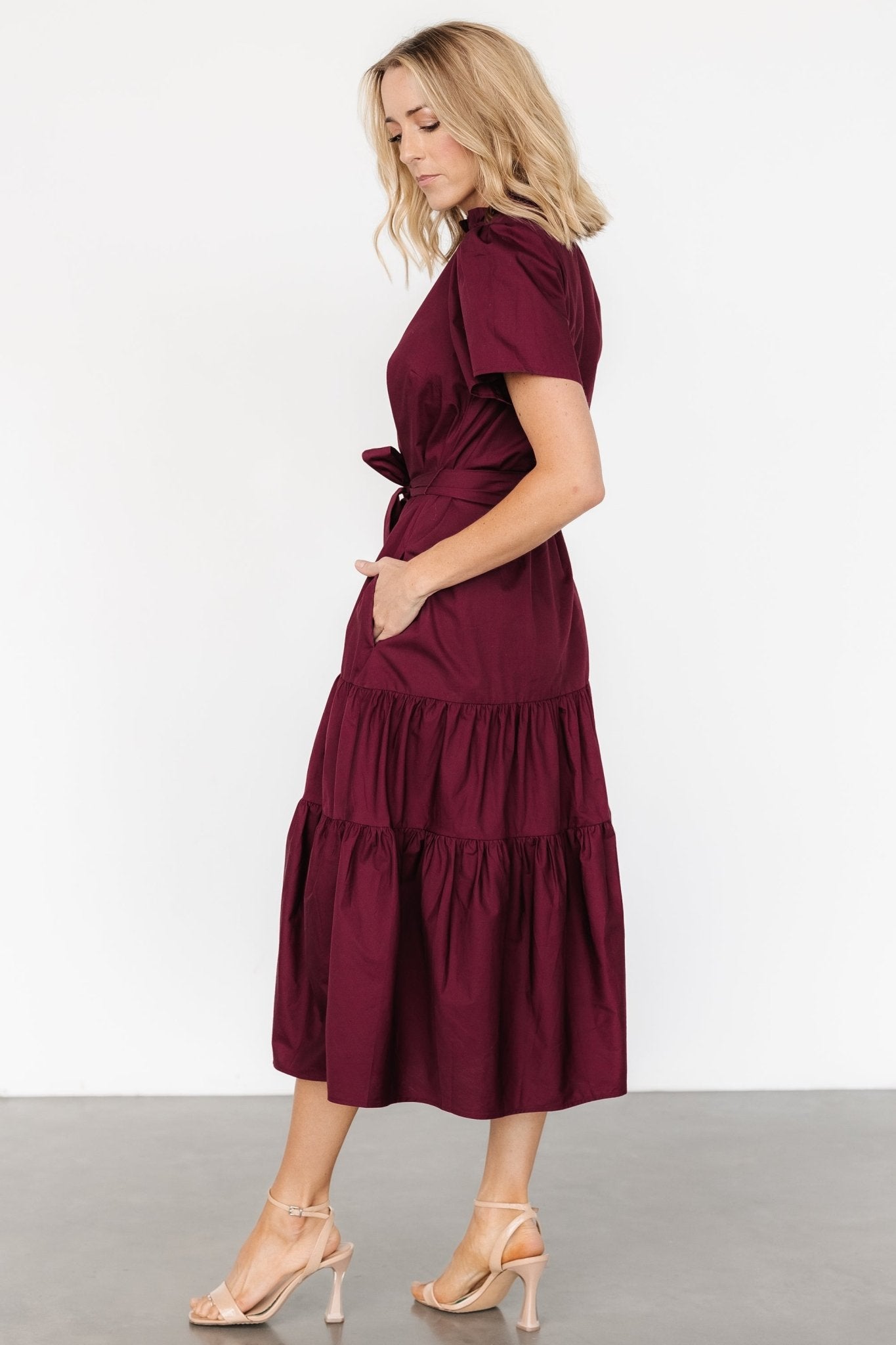 Providence Poplin Dress | Wine - Baltic Born