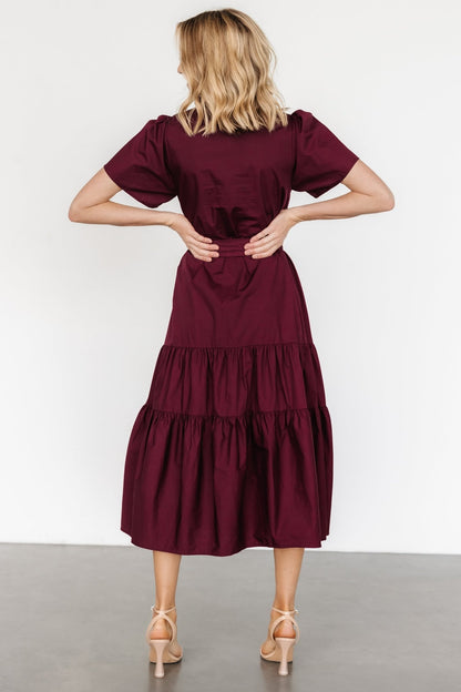 Providence Poplin Dress | Wine - Baltic Born