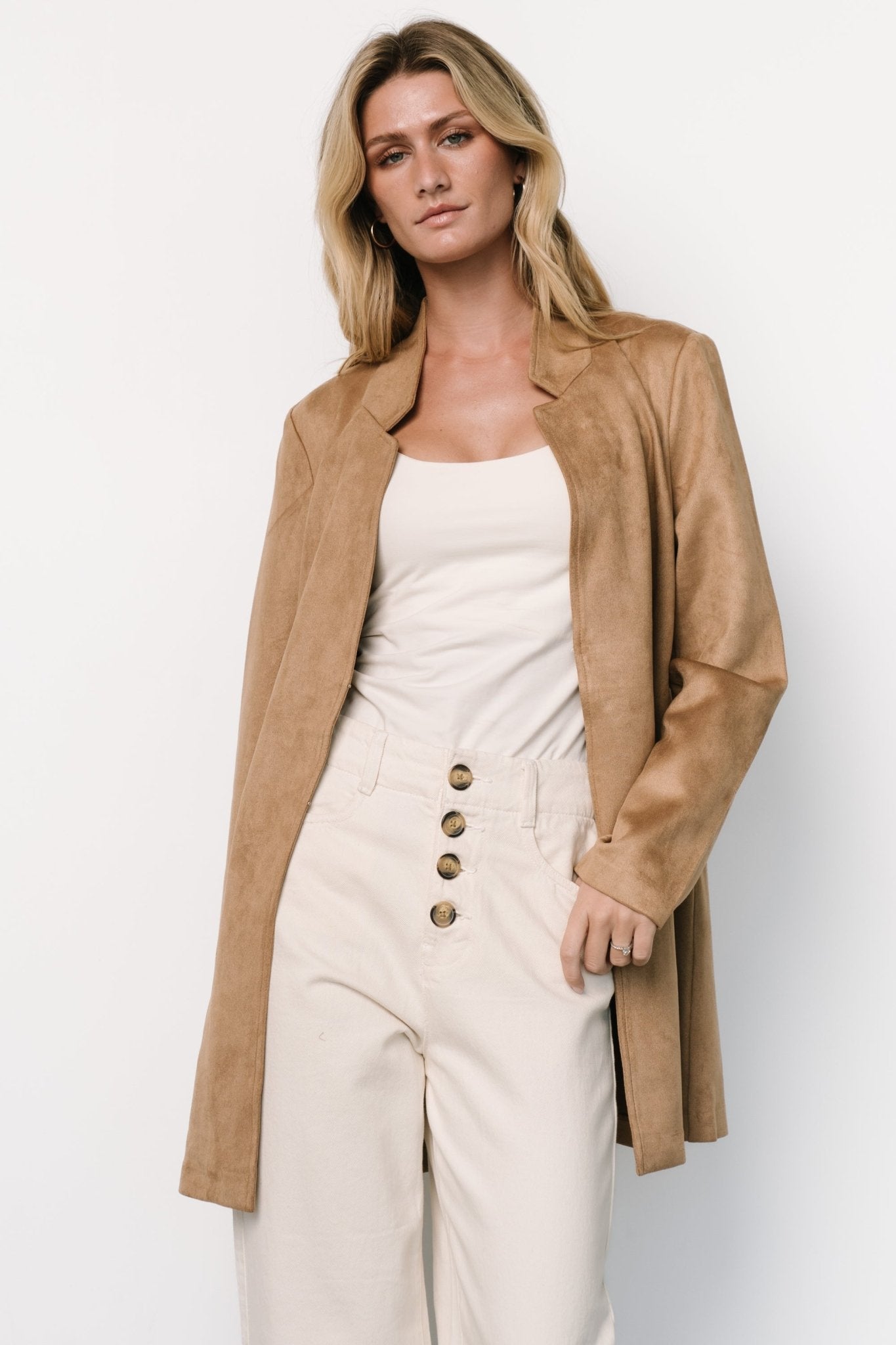 Queenie Faux Suede Jacket | Camel - Baltic Born