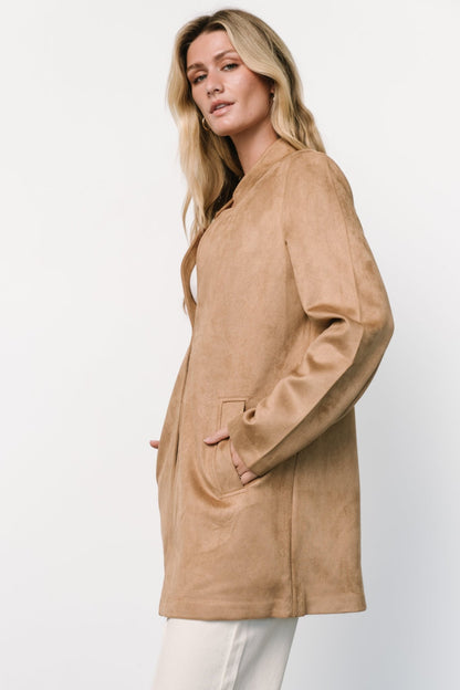 Queenie Faux Suede Jacket | Camel - Baltic Born