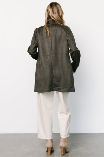 Queenie Faux Suede Jacket | Charcoal - Baltic Born