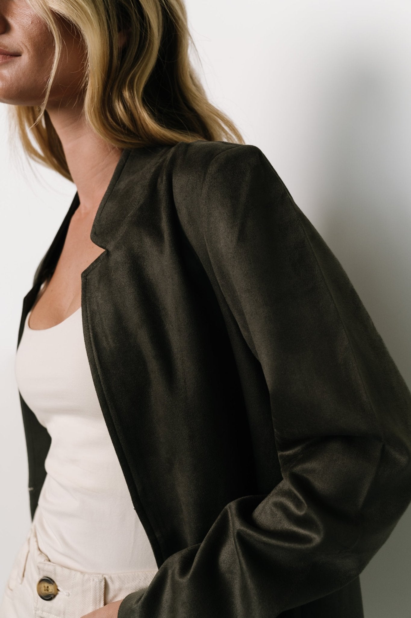 Queenie Faux Suede Jacket | Charcoal - Baltic Born