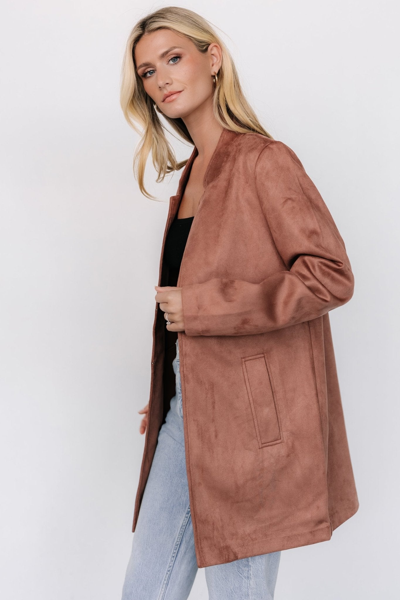 Queenie Faux Suede Jacket | Dusty Clove - Baltic Born