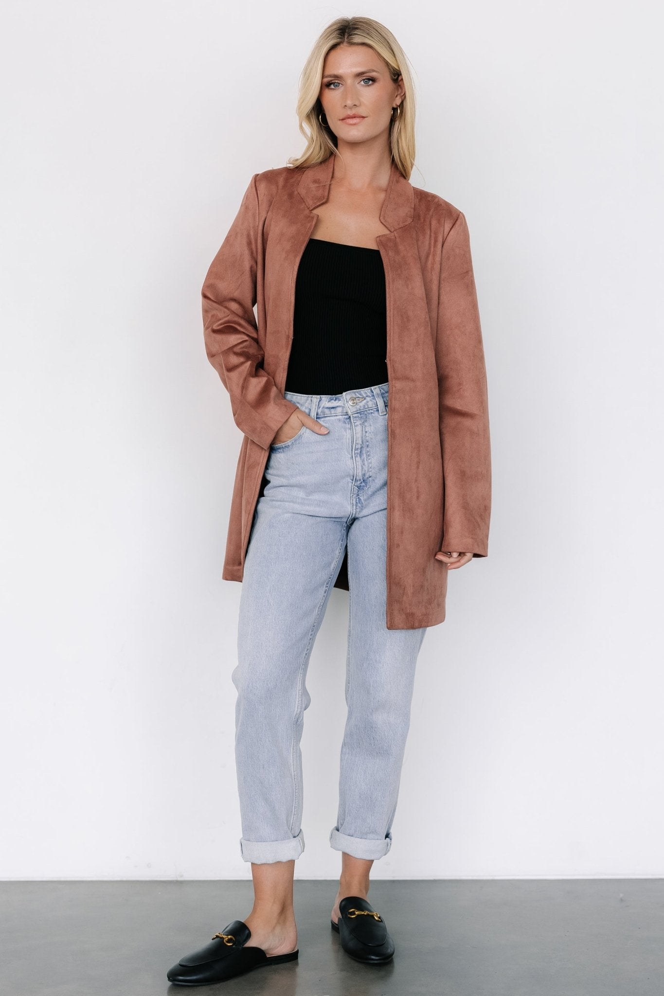 Queenie Faux Suede Jacket | Dusty Clove - Baltic Born