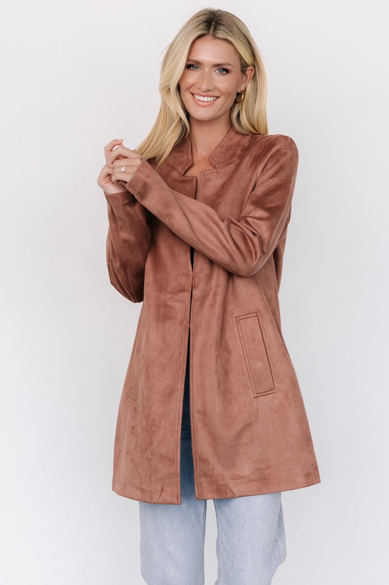 Queenie Faux Suede Jacket | Dusty Clove - Baltic Born