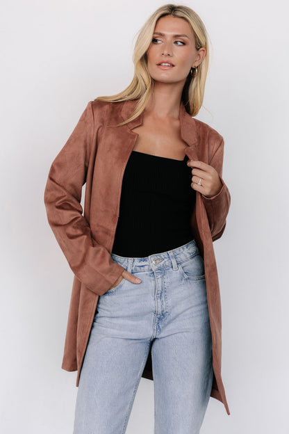 Queenie Faux Suede Jacket | Dusty Clove - Baltic Born