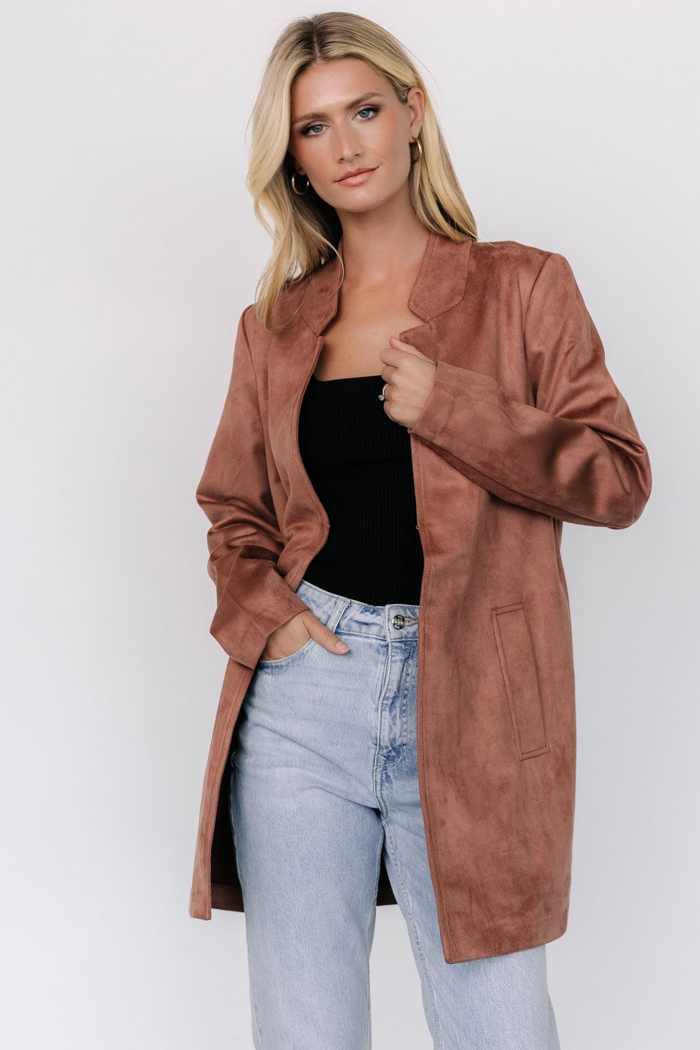 Queenie Faux Suede Jacket | Dusty Clove - Baltic Born