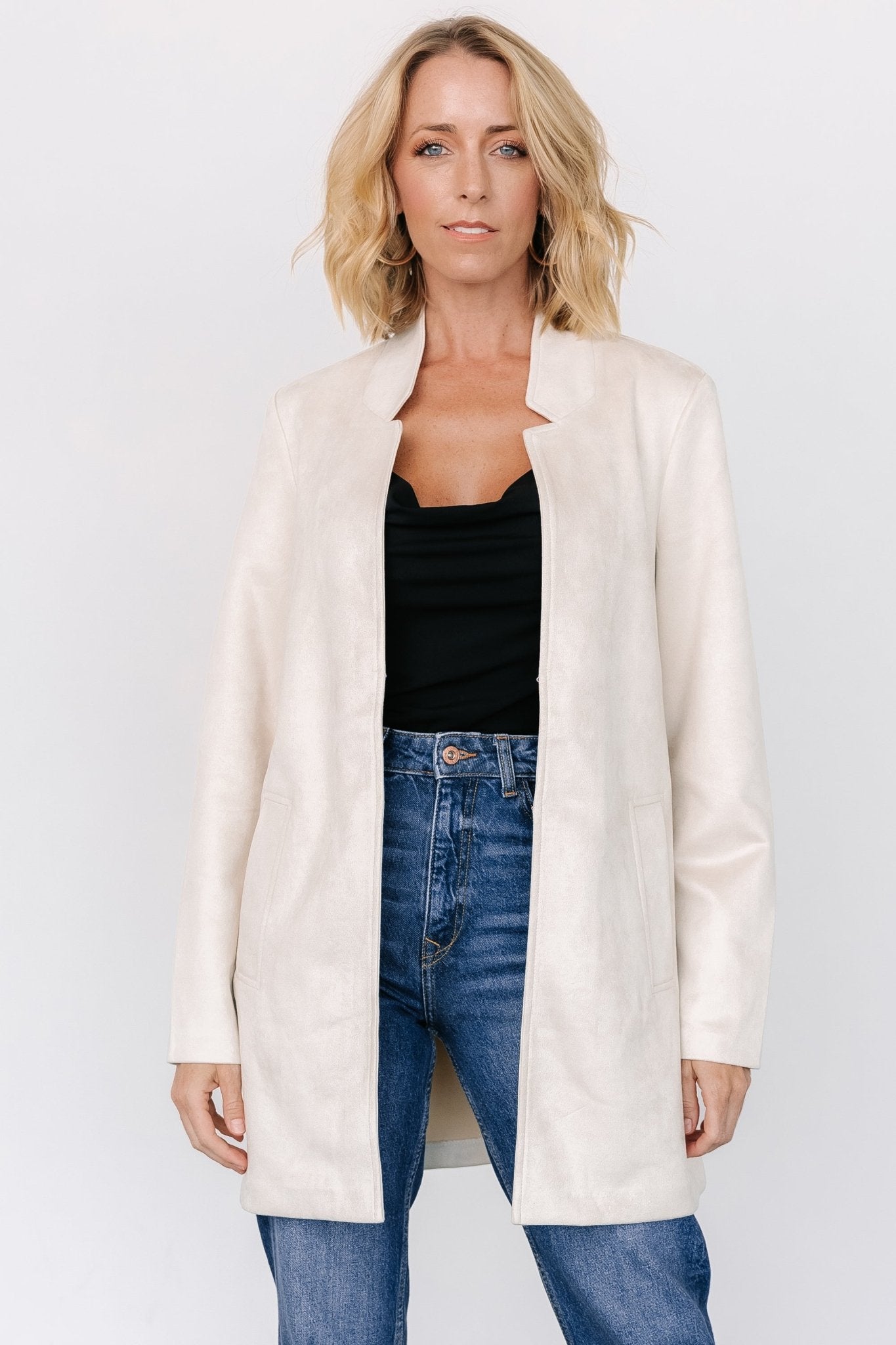 Queenie Faux Suede Jacket | Oatmeal - Baltic Born