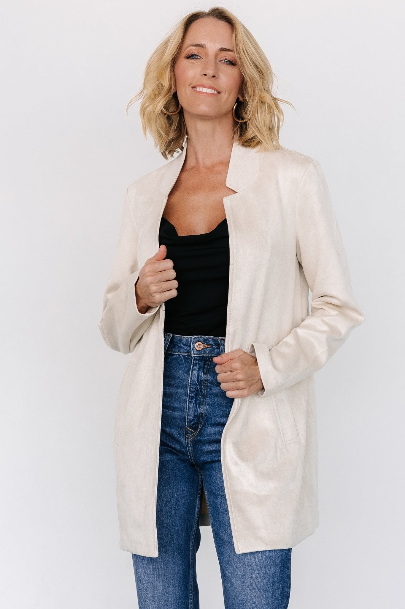 Queenie Faux Suede Jacket | Oatmeal - Baltic Born