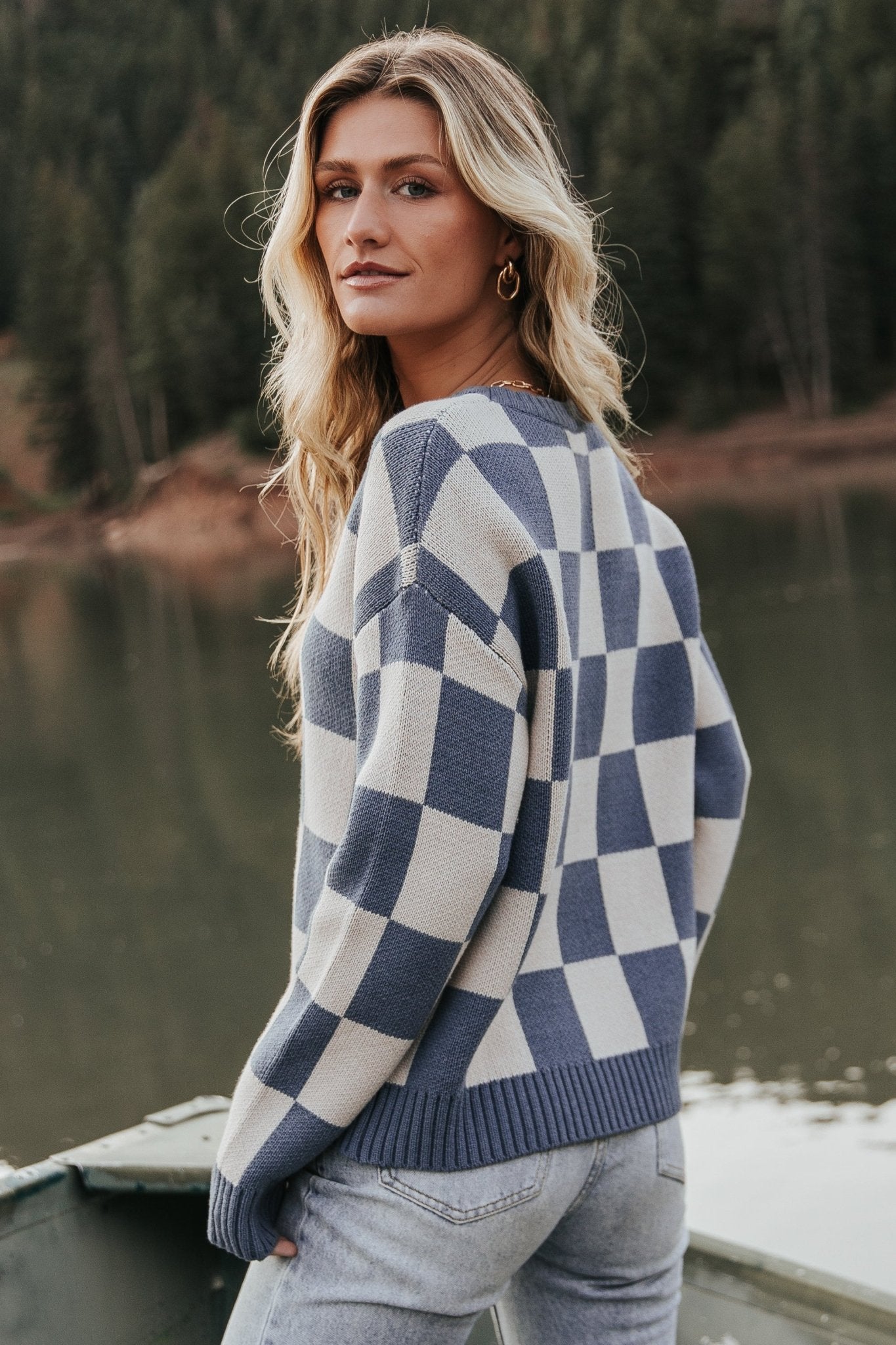 Quincy Checkered Sweater | Blue - Baltic Born