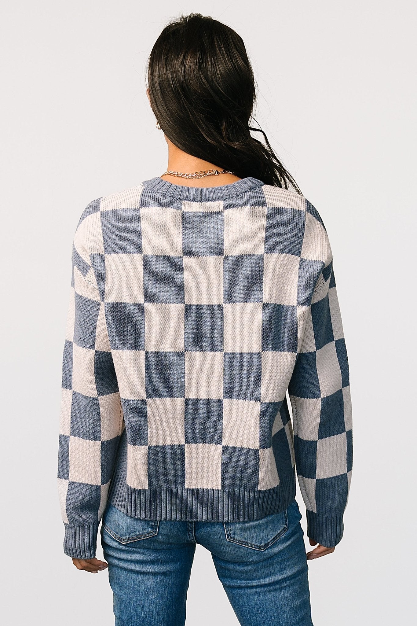 Quincy Checkered Sweater | Blue - Baltic Born