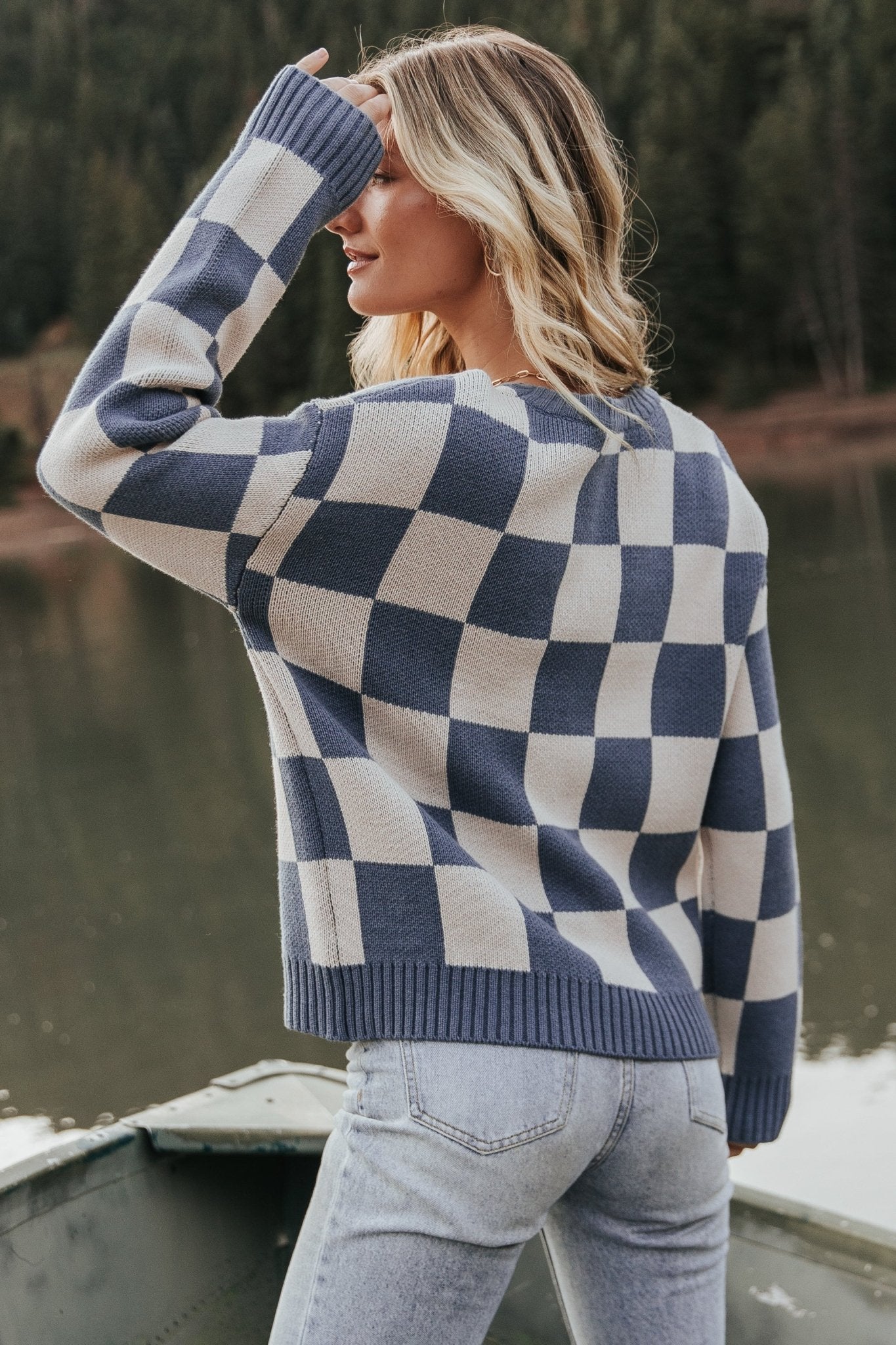 Quincy Checkered Sweater | Blue - Baltic Born