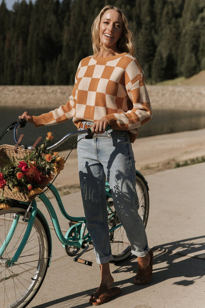 Quincy Checkered Sweater | Pumpkin Spice - Baltic Born