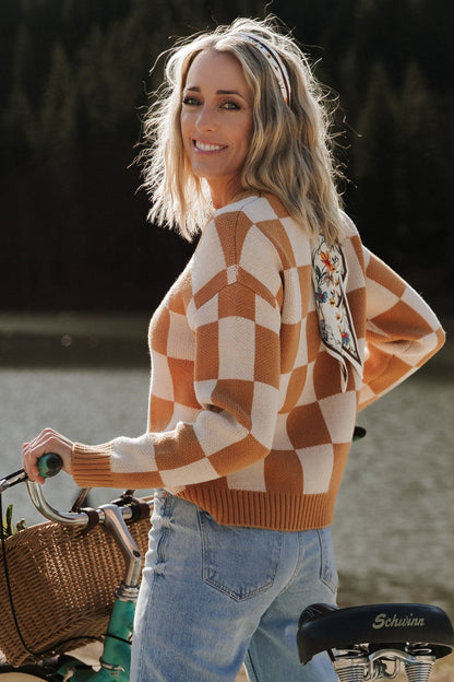 Quincy Checkered Sweater | Pumpkin Spice - Baltic Born