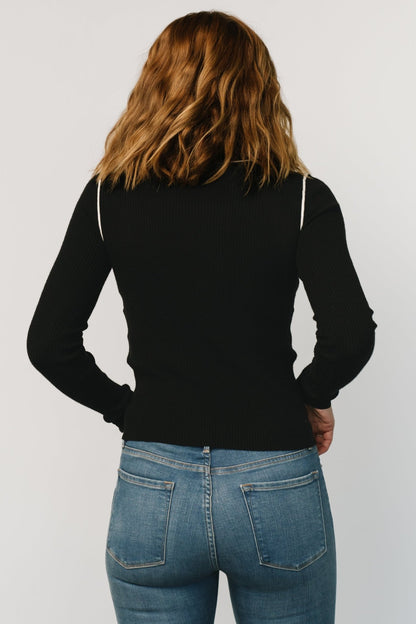 Quinlan Ribbed Top | Black - Baltic Born