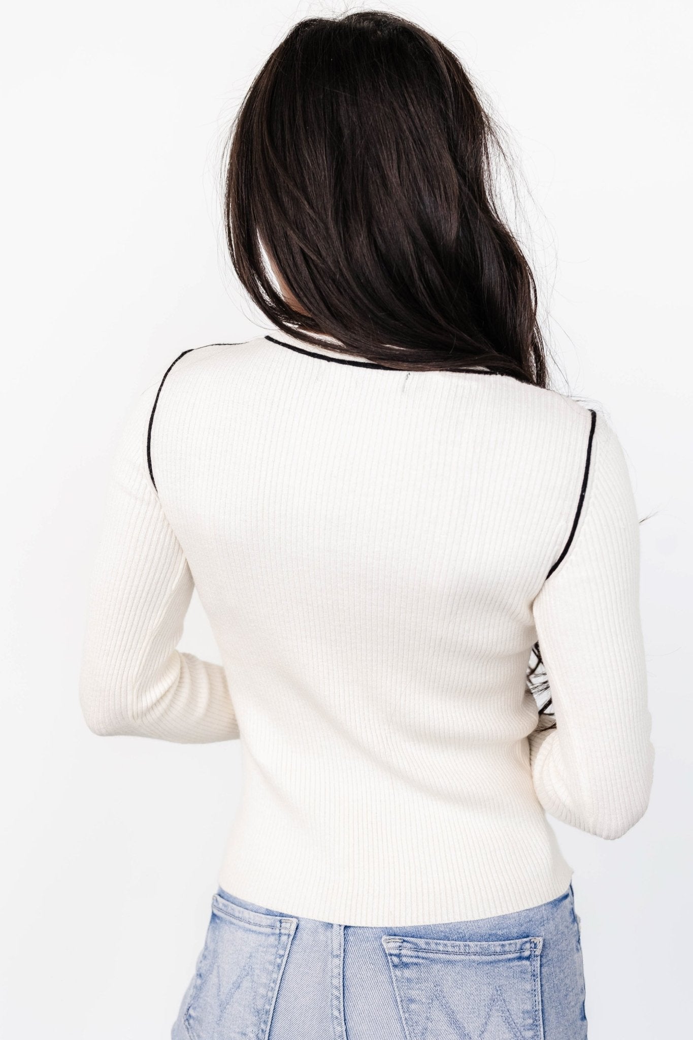 Quinlan Ribbed Top | Ivory - Baltic Born