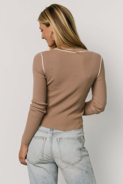 Quinlan Ribbed Top | Light Mocha - Baltic Born