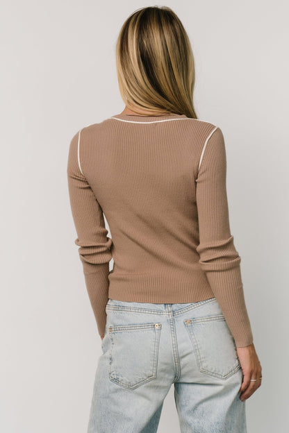 Quinlan Ribbed Top | Light Mocha - Baltic Born