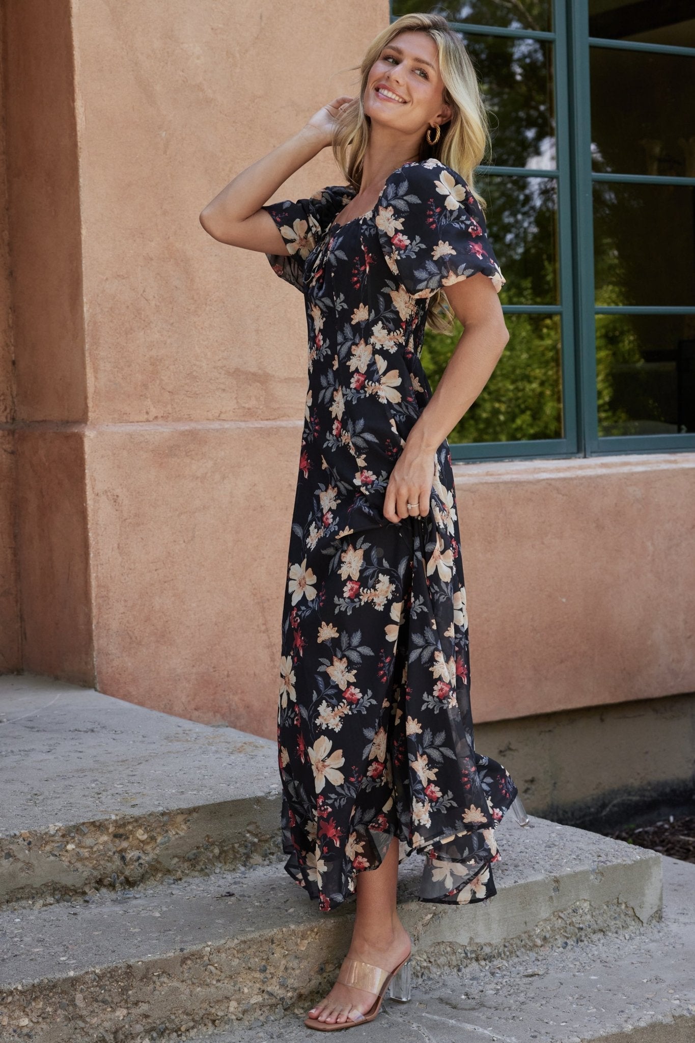 Baltic Born Womens Raelynn Maxi Dress | Black Floral | Size: Small Baltic Born Womens Raelynn Maxi Dress | Black Floral | Size: Small