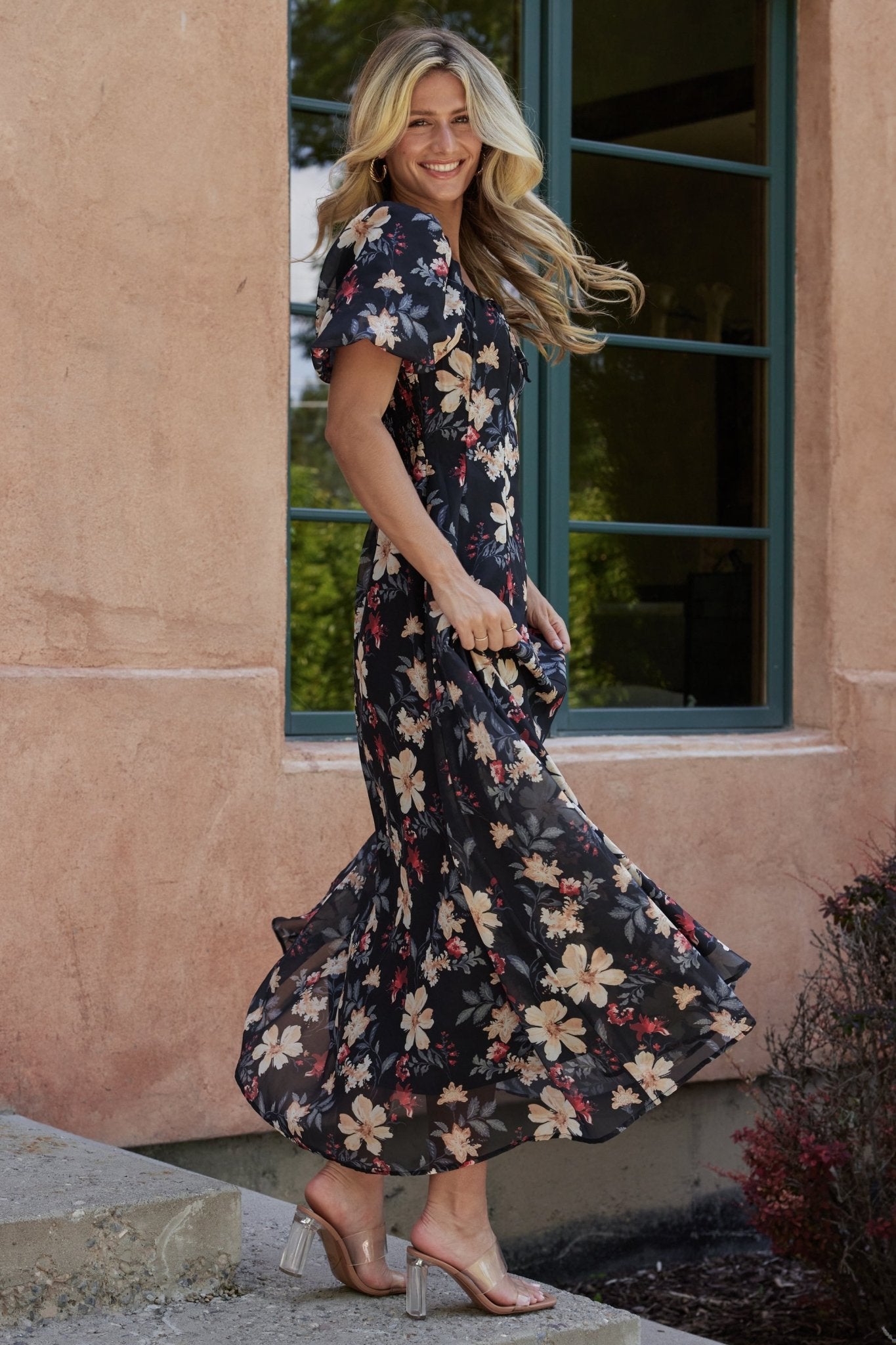 Baltic Born Womens Raelynn Maxi Dress | Black Floral | Size: Small Baltic Born Womens Raelynn Maxi Dress | Black Floral | Size: Small