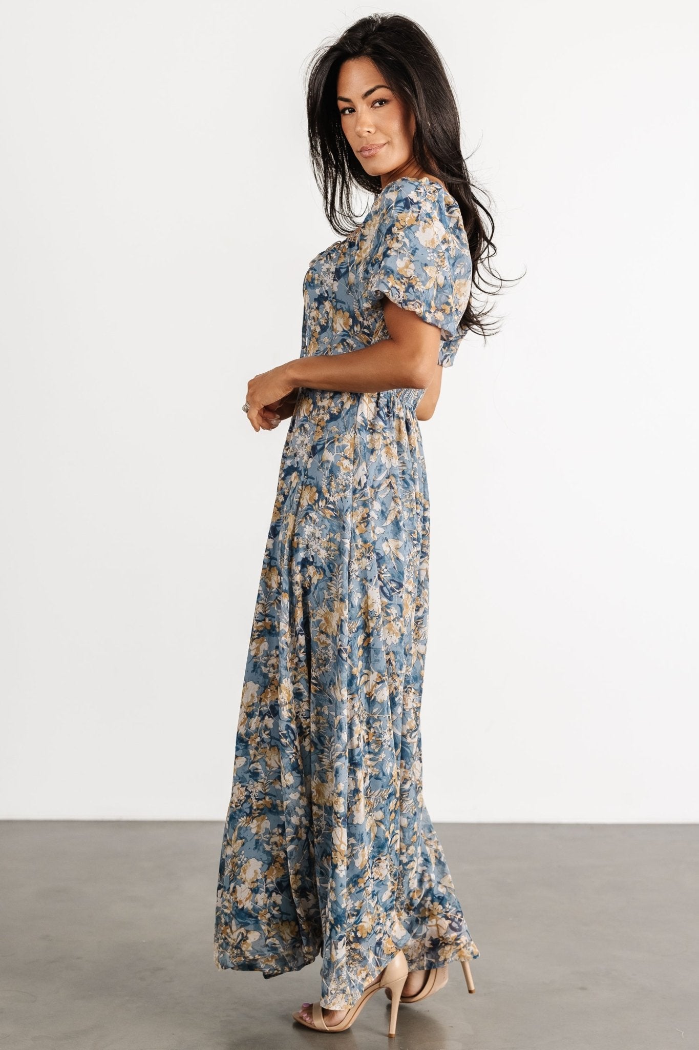 Raelynn Maxi Dress | Dusty Blue Floral - Baltic Born