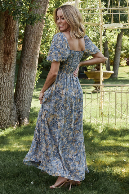 Raelynn Maxi Dress | Dusty Blue Floral - Baltic Born