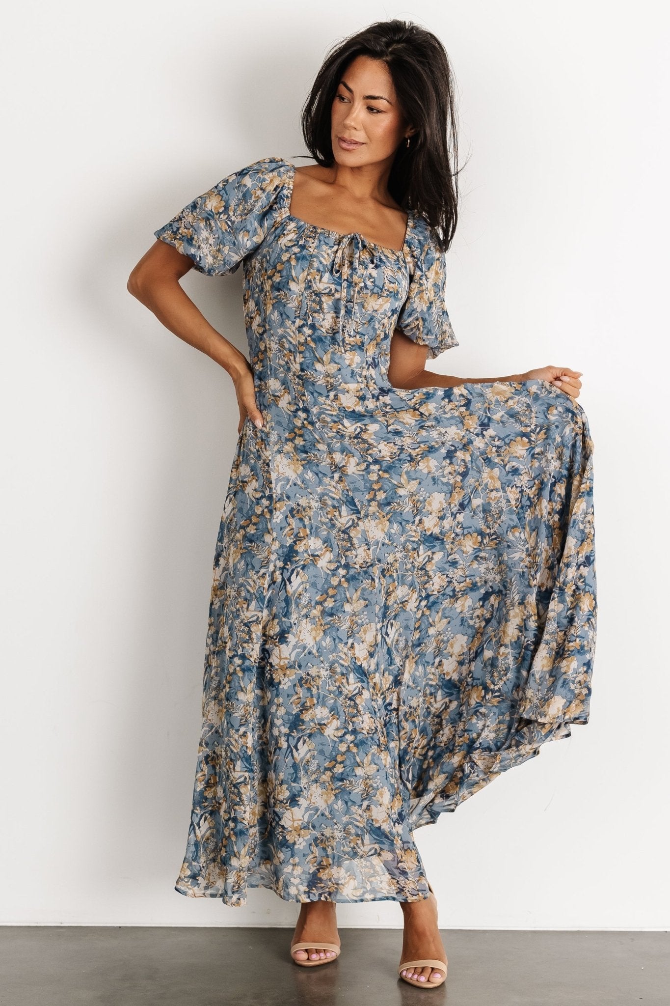 Raelynn Maxi Dress | Dusty Blue Floral - Baltic Born