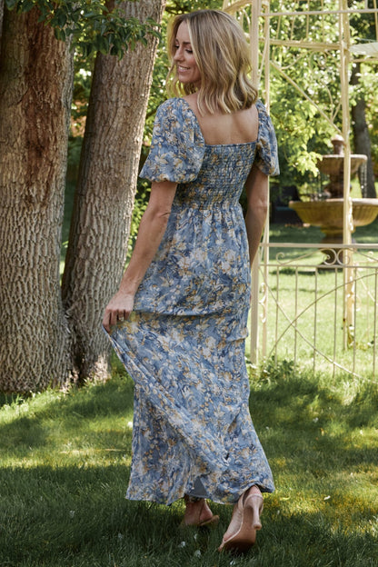 Raelynn Maxi Dress | Dusty Blue Floral - Baltic Born