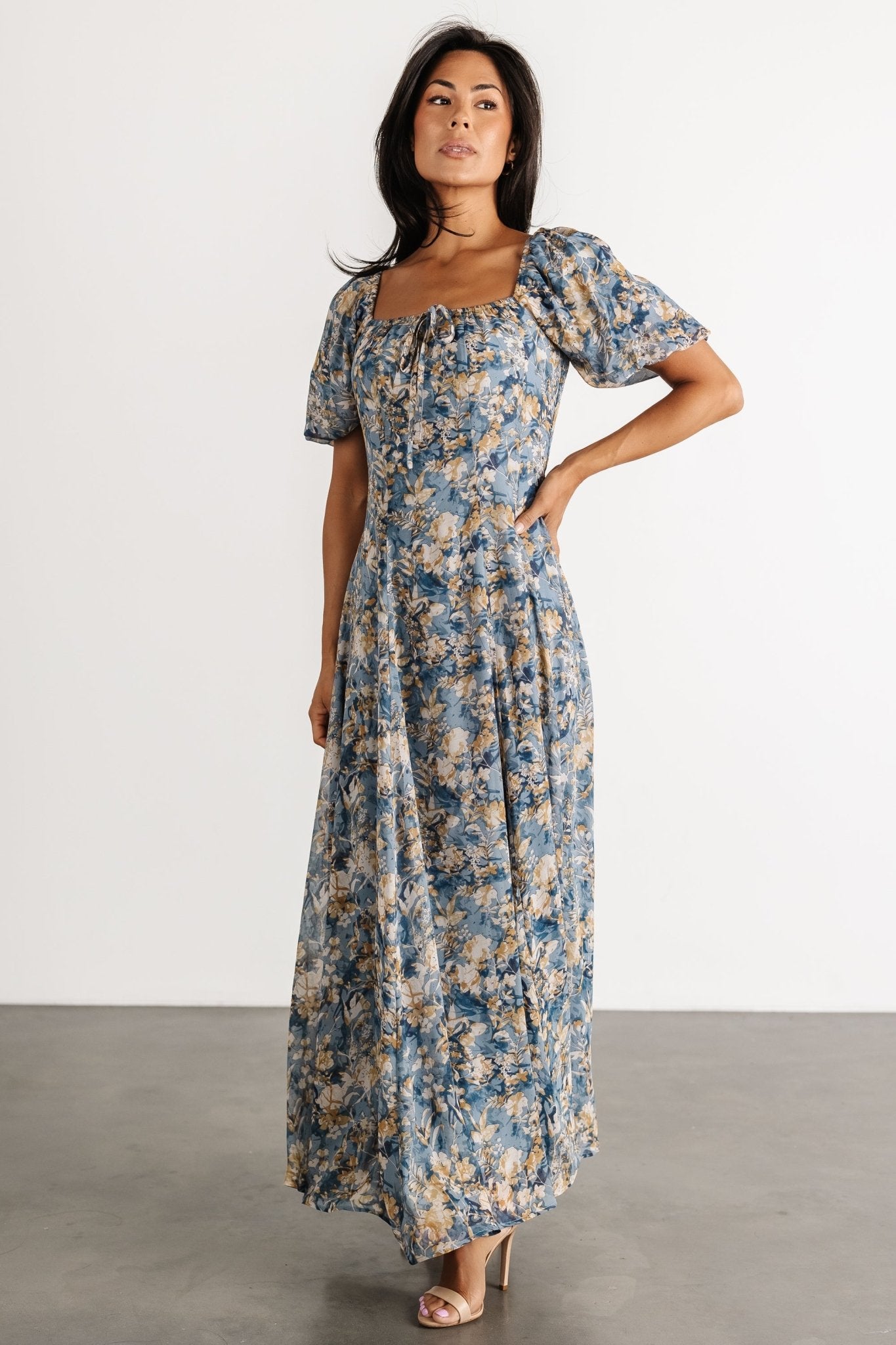 Raelynn Maxi Dress | Dusty Blue Floral - Baltic Born