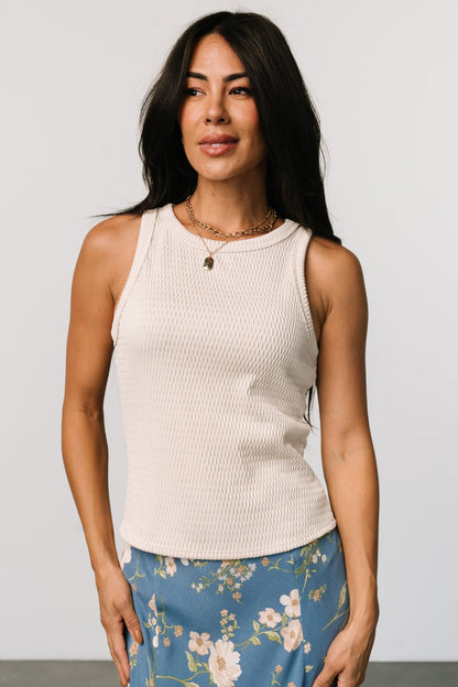 Raye Textured Tank Top | Cream - Baltic Born