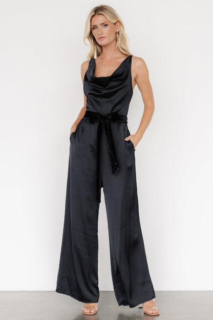 Rebel Satin Jumpsuit | Black - Baltic Born