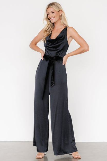 Rebel Satin Jumpsuit | Black - Baltic Born