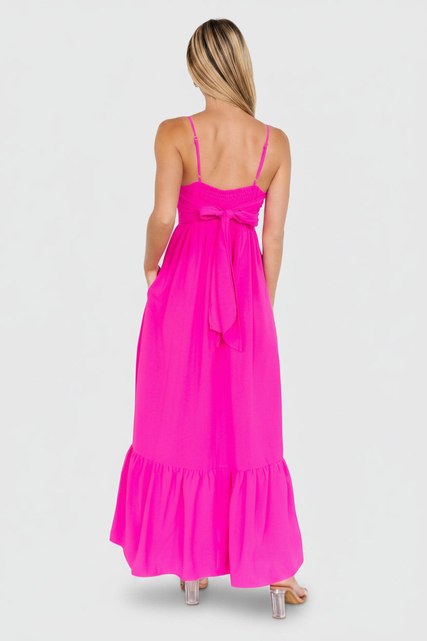 Baltic Born Womens Regan Tank Maxi Dress | Fuchsia Pink