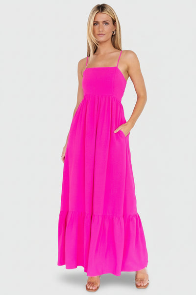 Baltic Born Womens Regan Tank Maxi Dress | Fuchsia Pink | Size: 3XL Baltic Born Womens Regan Tank Maxi Dress | Fuchsia Pink | Size: 3XL