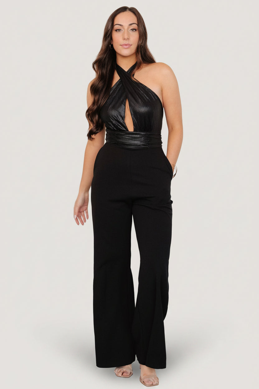 Reign Halter Jumpsuit | Black