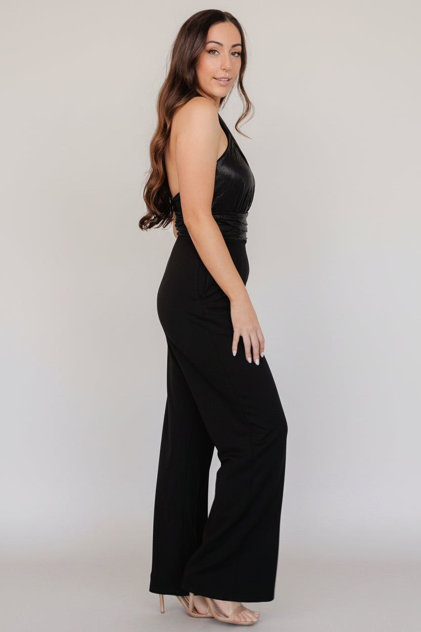 Reign Halter Jumpsuit | Black
